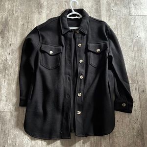 RD style black shacket with pockets